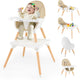 Convertible Table Chair Set w/Building Block Table, Safety Harness, Removable Tray