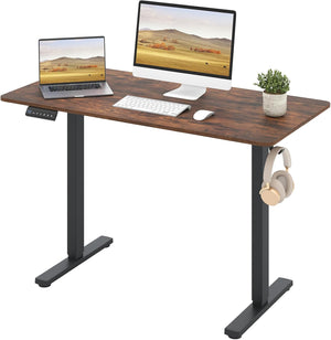 Electric Standing Desk with 3 Memory Height Settings and 2 Hanging Hook