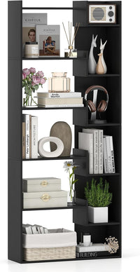 Giantex 6-Tier Bookshelf, Wooden Bookcase with 2 Anti-Tipping Kits