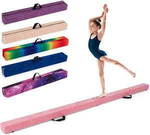 240cm Balance Beam, Folding Gymnastics Beam w/Carry Handles
