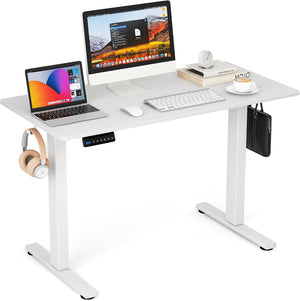 Electric Standing Desk with 3 Memory Height Settings and 2 Hanging Hook