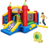 Inflatable Bounce House, Kids Jumping Castle Bouncer w/Slide, Dart Board