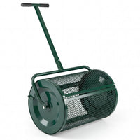 61cm Peat Moss Spreader Roller with Height-adjustable T-shape Handle for Seeding Planting