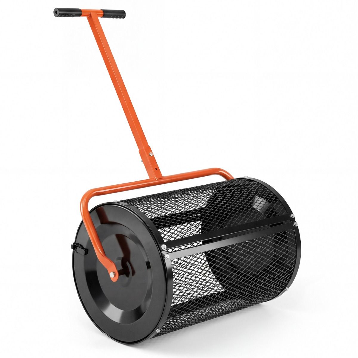 61cm Peat Moss Spreader Roller with Height-adjustable T-shape Handle for Seeding Planting