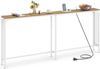 180cm Console Table w/Power Outlet, Narrow Sofa Table