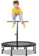 Foldable Mini Trampoline with Height Adjustable Handrail for Kids Adults