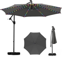 3 m Solar Offset Hanging Umbrella w/Base
