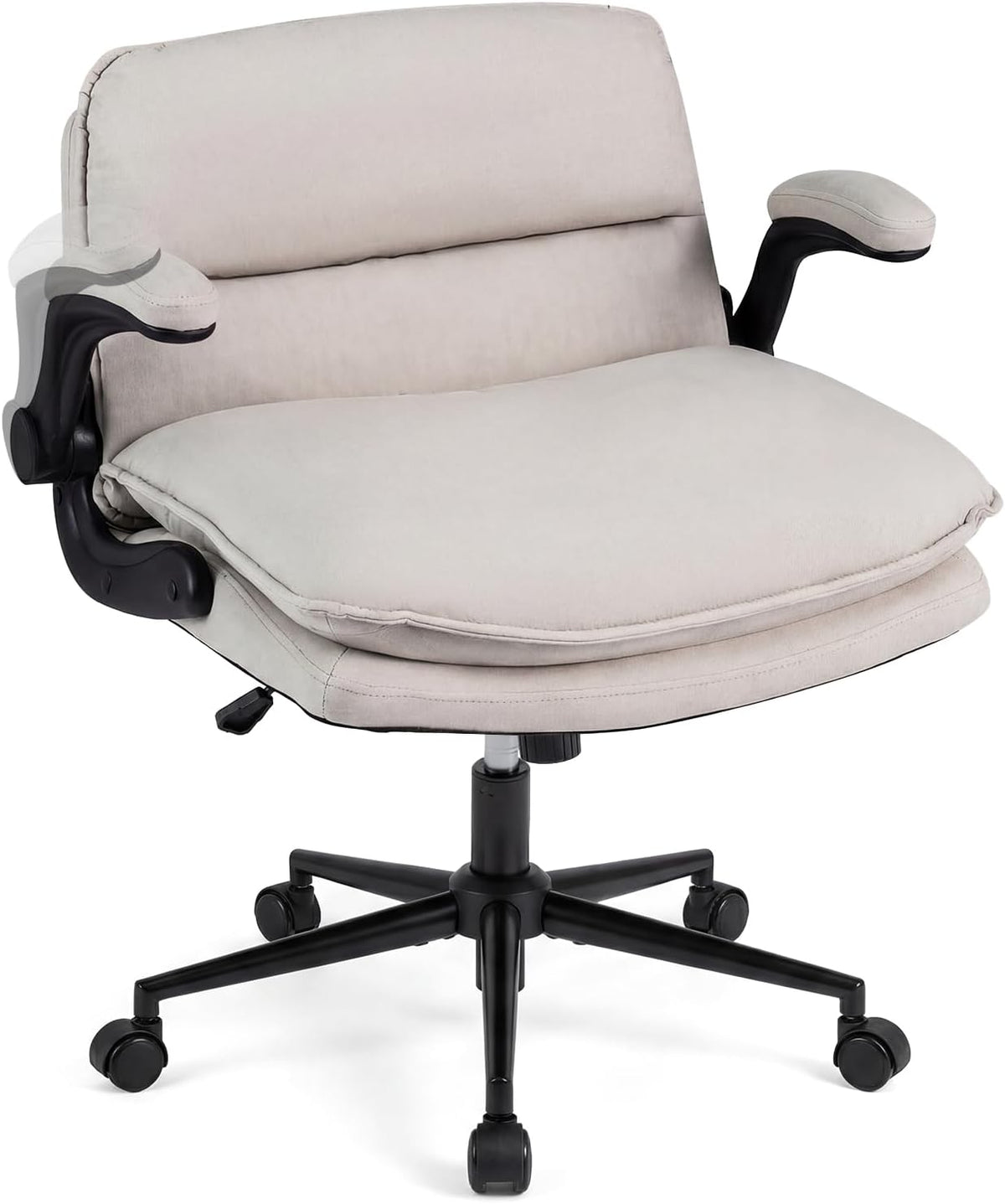 Criss Cross Chair on Wheels with Flip-up Arms Adjustable Height