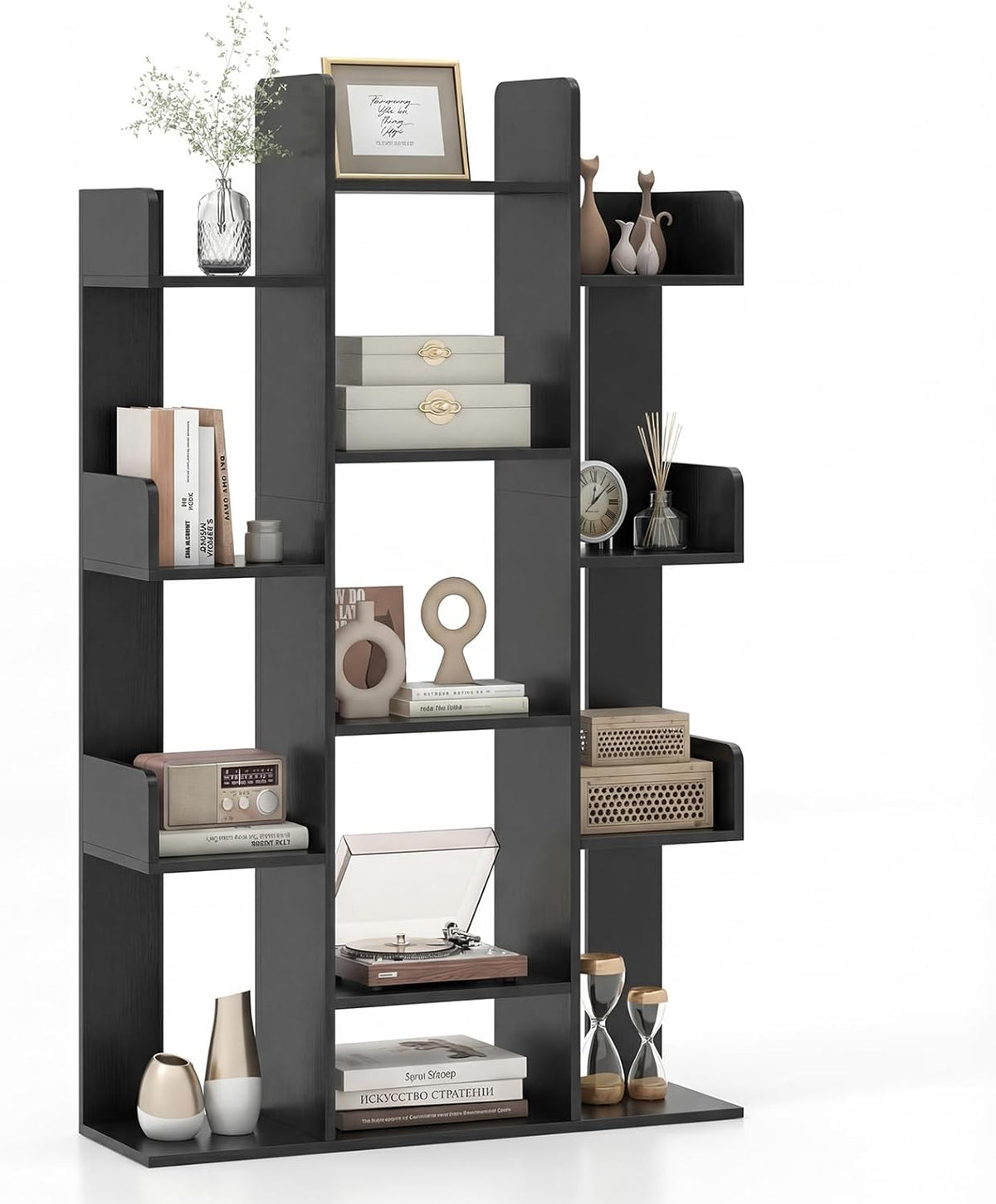 Giantex 141 cm Tall Bookcase with 13 Open Shelves