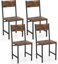Dining Chairs Set of 2/4, Rustic Wood & Metal Frame