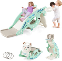 4-in-1 Kids Slide Rocking Toy, Multifunctional Toddler Slide with Rocking Horse