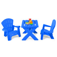 Kids Plastic Table with 2 Adirondack Chairs Set