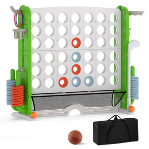 Jumbo 4-to-Score Game with Ring-toss and Basketball for Parties