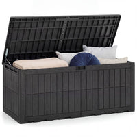 380/455/680L All Weather Patio Bench Storage Box Waterproof for Garden Tools