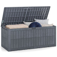380/455/680L All Weather Patio Bench Storage Box Waterproof for Garden Tools