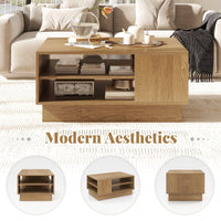 Modern Coffee Table Rectangle Center Table Accent Table for Living Room