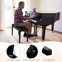 PU Leather 2-in-1 Duet Piano Bench with Music Storage and Padded Cushion