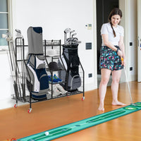 Heavy Duty Metal Double Golf Bag Storage Rack