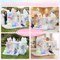 Inflatable Bounce House for Kids with Slide Basketball Hoop and Ball Pit