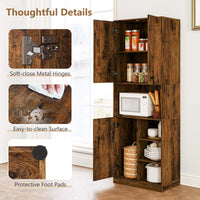Kitchen Pantry Storage Cabinet 166 cm Tall Modern Hutch Cabinet w/ Open Shelves