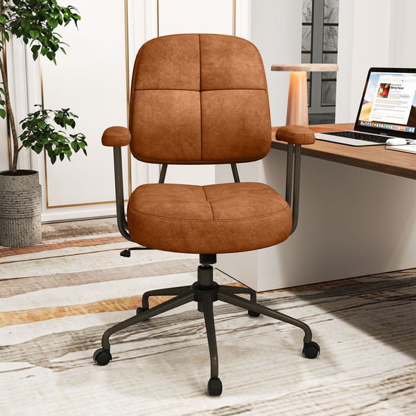 Leathaire Upholstered Task Chair Back Adjustable Swivel Chair for Home