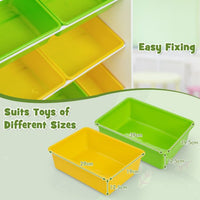 Kids Bookshelf with 8 Storage Boxes and 2 Open Shelves
