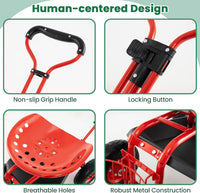 Steerable Garden Cart w/Extendable Handle