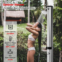 38L Outside Drench Shower, Freestanding Outdoor Shower with Rotating Shower Head