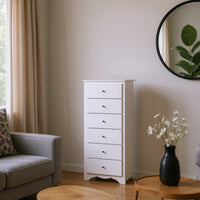Giantex Chest of 6 Drawers, Free Standing Storage Cabinet, Wooden Storage Dresser Tallboy Cabinet