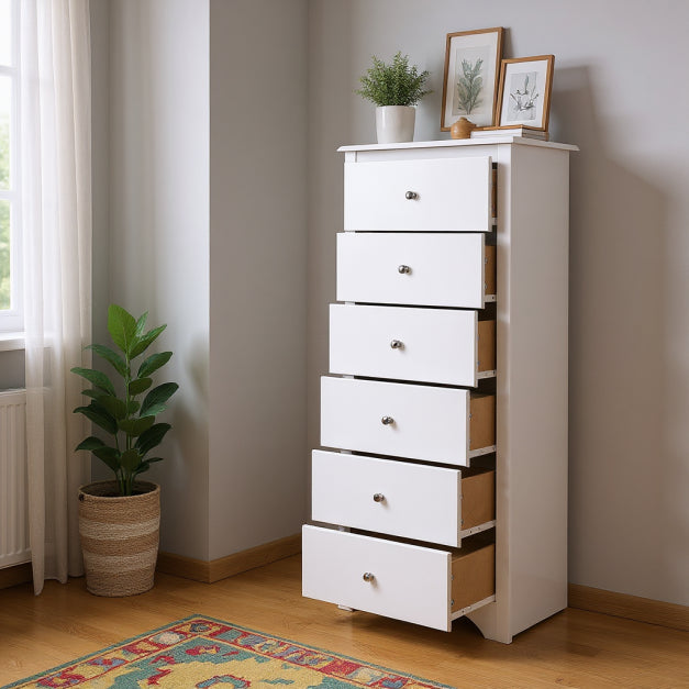 Giantex Chest of 6 Drawers, Free Standing Storage Cabinet, Wooden Storage Dresser Tallboy Cabinet