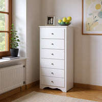 Giantex Chest of 6 Drawers, Free Standing Storage Cabinet, Wooden Storage Dresser Tallboy Cabinet