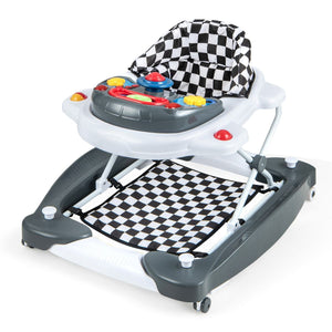 6 in 1 Baby Walker & Activity Center with Adjustable Height and Removable Music Tray