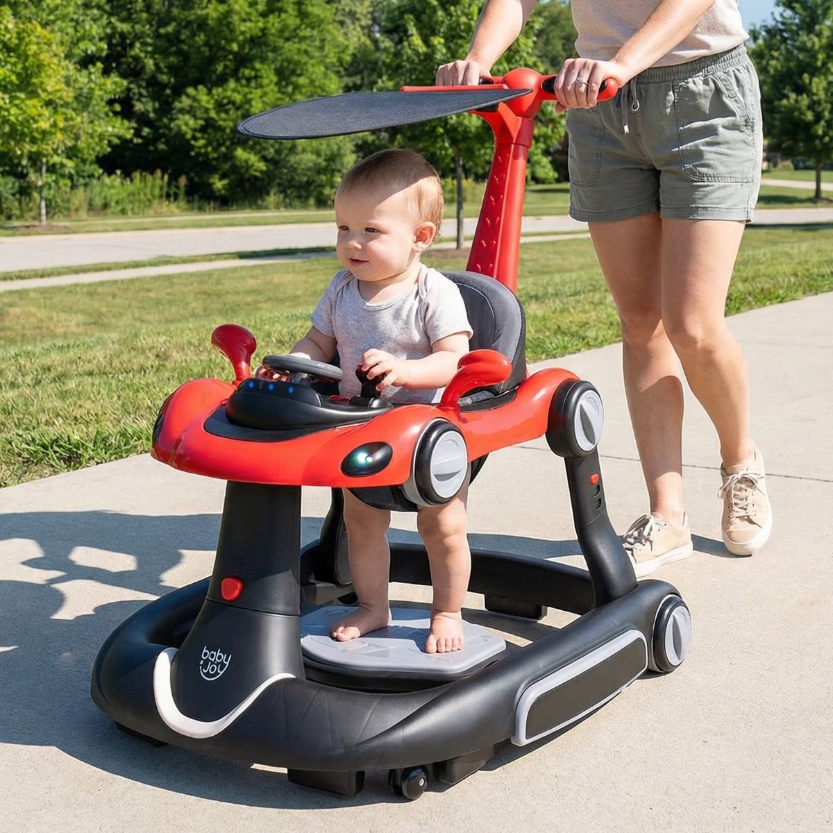 6-in-1 Baby Walker with Canopy for 7-18 Months