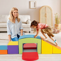 6 Pieces Foam Climbing Blocks with Tunnel Stairs and Ramp for 12 Months+