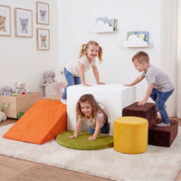 6 Pieces Kids Climbing Foam Blocks Playset with Slide