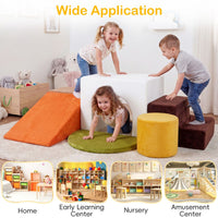 6 Pieces Kids Climbing Foam Blocks Playset with Slide