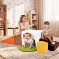 6 Pieces Kids Climbing Foam Blocks Playset with Slide