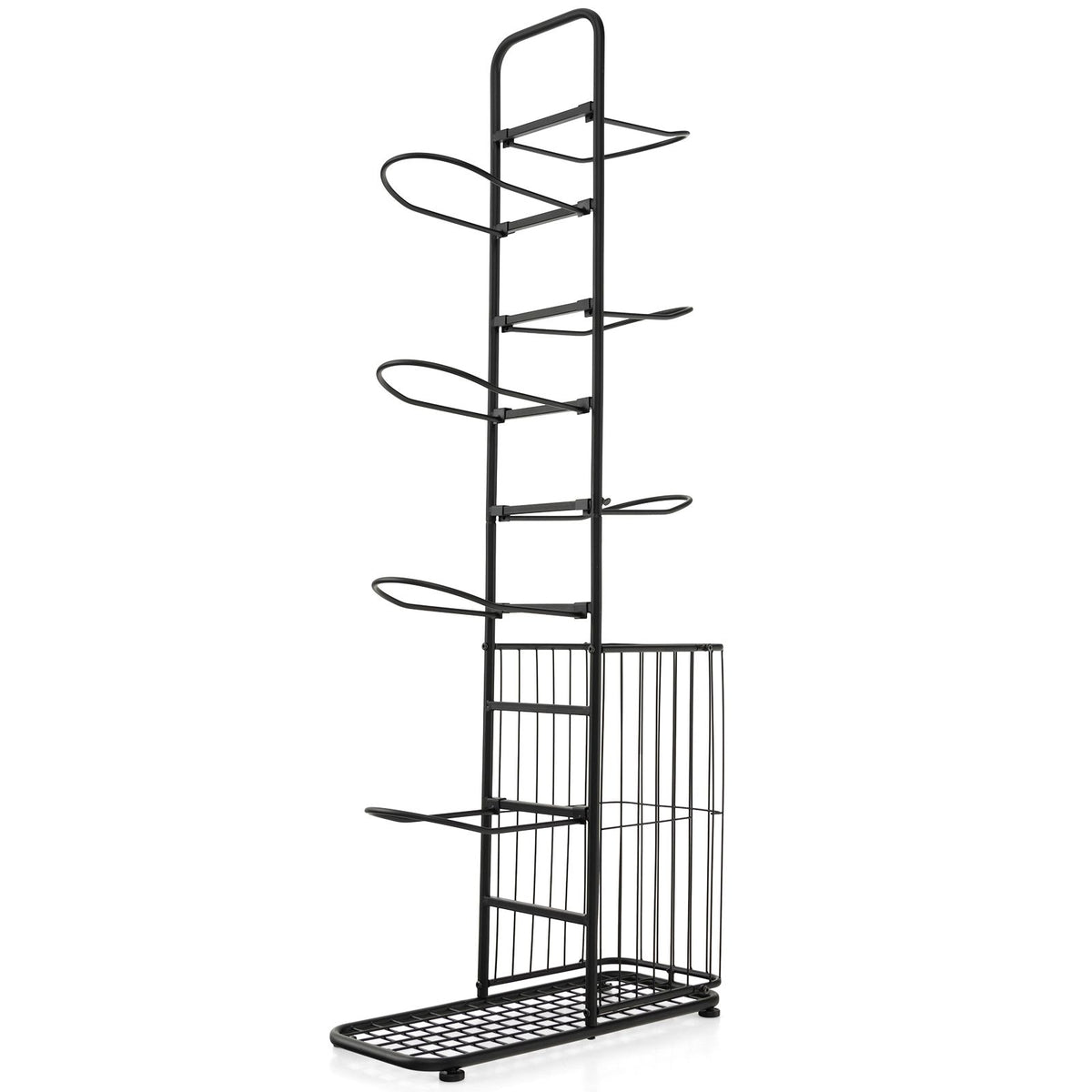 7-Tier Basketball Ball Storage Rack with 7 Removable Rods and Baskets