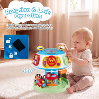 7-in-1 Interactive Toddler Activity Cube Rotatable Busy Board