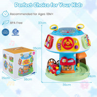 7-in-1 Interactive Toddler Activity Cube Rotatable Busy Board