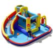 7-in-1 Inflatable Bounce Castle with Curved Water Slide (without Blower)
