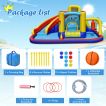 7-in-1 Inflatable Bounce Castle with Curved Water Slide (without Blower)