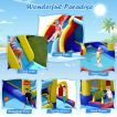 7-in-1 Inflatable Bounce Castle with Curved Water Slide (without Blower)