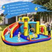 7-in-1 Inflatable Bounce Castle with Curved Water Slide (without Blower)
