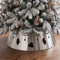 70 cm Metal Christmas Tree Collar Basket with Easy Setup and Storage