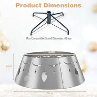70 cm Metal Christmas Tree Collar Basket with Easy Setup and Storage