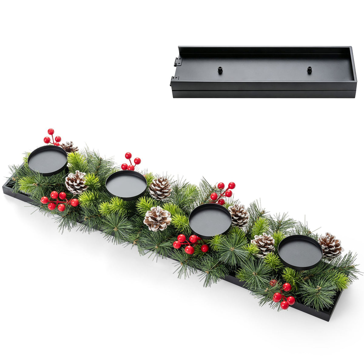 70cm Foldable Christmas Candle Holder Centerpiece with 4 Candle Trays