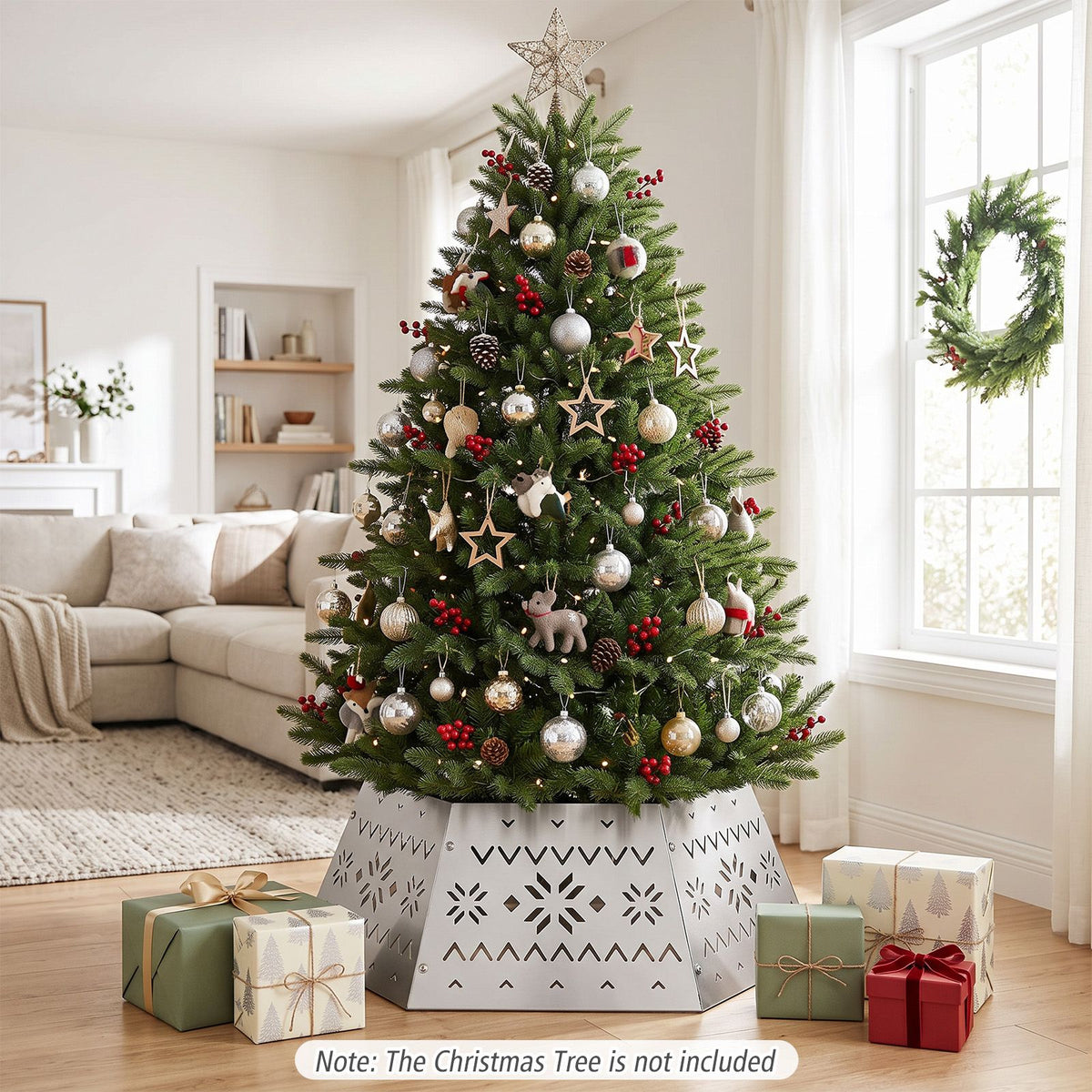 71 cm Metal Christmas Tree Collar Basket Fits up to 305 cm Christmas Tree