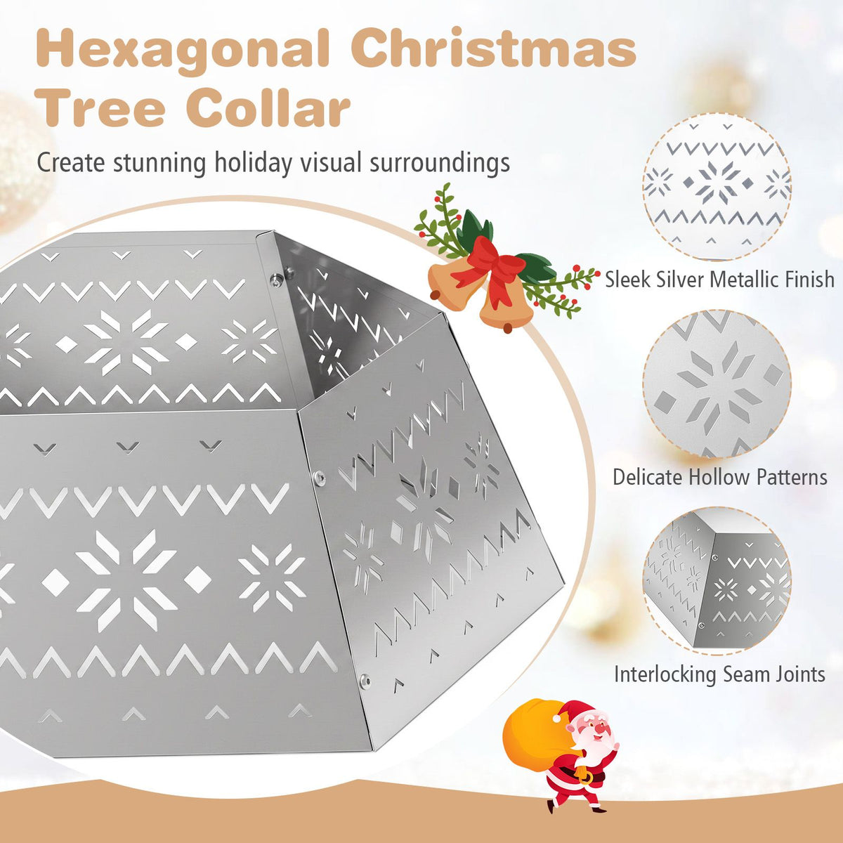 71 cm Metal Christmas Tree Collar Basket Fits up to 305 cm Christmas Tree