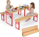 110 CM Folding Kids Picnic Table & Bench Set, No Assembly Wooden Toddler Table